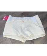 Ingrid &amp; Isabel Maternity 4” Inseam Elastic Insets Size 8 Off-White Shorts - £8.50 GBP