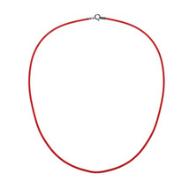 Simple 1.5mm Red Rubber Chord w/ Sterling Silver Clasp Necklace - £6.93 GBP