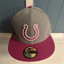NEW Fitted Indianapolis Colts New Era Hat NFL Breast Cancer Pink 7 1/2 u... - $22.57