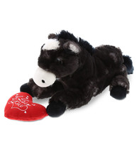 I Love You Cute Wild Lying Black Horse Plush With Heart - 10.5 Inches - $30.99