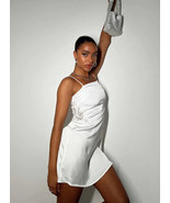 Princess Polly ORSETTE Mini Dress RECYCLED FIBERS White Size 8 NEW NWT! - £14.09 GBP