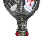 Medieval Templar Crusader Knight Suit of Armor On Horse Wine Goblet Chal... - $24.99