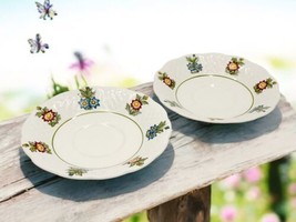 June Garden By Royal Cauldon Bristol Ironstone Saucers Lot Of 2 - 5.5&quot; *Read* - $8.90