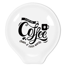 Funny Coffee Quote I Run On Coffee Ceramic Coffee Spoon Holder-Coffee Spoon Rest - £18.97 GBP