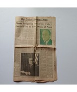 Dallas Morning News August 9, 1974 Richard Nixon resigns the Presidency - $9.99