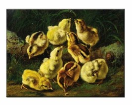 Best Wall Decor Spring Chickens Painting Picture Printed Canvas Giclee - £6.73 GBP+