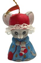 Sleepy Mouse ChristmasTree Ornament Bell Vintage Lil Chimers Jasco 2.5 In Tall - £9.56 GBP