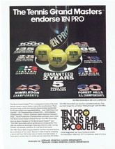 80&#39;s Ten Pro Print Ad Tennis Racquetball Balls 8.5&quot; x 11&quot; - £15.11 GBP