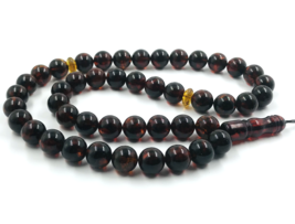 Natural Baltic Amber prayer beads pressed Amber Islamic Tasbih Misbaha 45 beads - £152.54 GBP