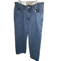 LANDS&#39; END MENS BLUE DENIM CLASSIC TRADITIONAL RELAXED FIT JEANS NWT 36 ... - $43.95
