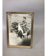 Vintage Photograph Of A Young Boy On A Horse In Gold Colored Frame - 7x5” - $20.37 CAD