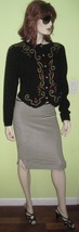 Vintage Amoda Women&#39;s Black Cardigan Style Button Down Knit Sweater  - $34.99