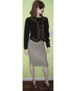 Vintage Amoda Women&#39;s Black Cardigan Style Button Down Knit Sweater  - £27.97 GBP