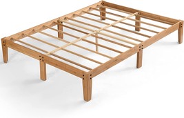 Hw Comfort Full, Easy Assembly, 14 Inch Bamboo Wood And Metal Platform Bed With - £166.00 GBP