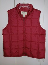 Eddie Bauer Ladies Zip Rust Nylon Puffer Vest W/DOWN FILLING-XL-WORN ONCE-WARM - £17.43 GBP