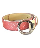 Authentic Bulgari New Pink Signature Belt With beige Leather SZ 42&quot;  - £157.59 GBP