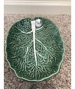 Olfaire 12” Oblong Green Cabbage Serving Bowl Made In Portugal Has Chip - $419.04 MXN