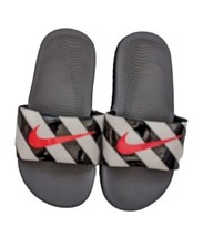 Child&#39;s Nike Size 12 Slides Sandals Black/ White /Lava Red EXCELLENT Condition - £4.37 GBP