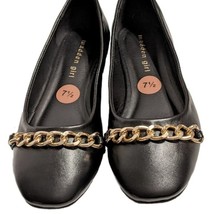 Madden Girl Jordyn Black Square Toe Chain Detail Ballet Flats SZ 7.5 New... - £20.65 GBP