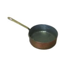 Antique French Copper and Brass Sauté Pan Saucer Chef Sauce Pan Dish w Handle - £159.28 GBP