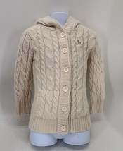 Abercrombie and Fitch Girls Hooded Cable Knit Cardigan Sweater, Size Small - £39.96 GBP