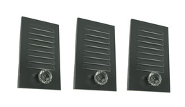 Grey Metal Locker Panel with Acrylic Door Knob Wall Hook Plaques Set of 3 - £23.16 GBP