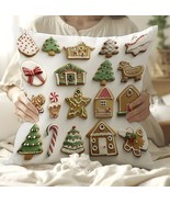 2pc 18in*18in Christmas Cookies Pillow Cushion Covers 3D Printed Sugar G... - £14.00 GBP