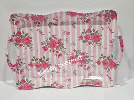 Nicole Miller Shabby Chic Pink Roses Melamine Serving Platter 17" x 11.5" - $32.66