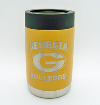 Georgia Bulldogs 12oz Etched Stainless Steel Regular Can Bottle Holder Canyon - £17.91 GBP