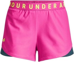 Under Armour Play Up 3.0 Shorts Womens M Bright Pink Gym Athletic NEW - $22.64