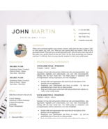 Resume Template, Modern Resume Template with Photo, Resume Template Word - $5.00