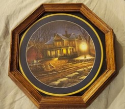 Terry Redlin LIGHTS OF HOME Framed Collector Plate Hadley House #2003/9500  - £45.28 GBP