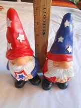 4th of July Resin gnomes Set of 2 tray decor patriotic table top garden 6.5IN  - £11.84 GBP