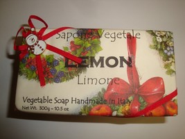 New Sapone Vegetale Handmade in Italy 10.5oz Bath Bar Soap Lemon Limone - £10.08 GBP