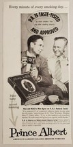 1956 Print Ad Prince Albert Cigarette &amp; Pipe Tobacco 2 Men Smoking - £7.91 GBP