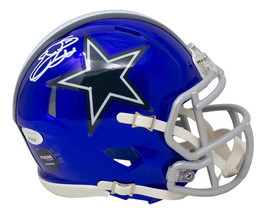 Emmitt Smith Signed Cowboys Mini Speed Replica Flash Helmet on Back JSA - £189.90 GBP