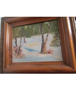 Original Oil ON Board Compatible with Winter Snow Scene Forest Framed 31... - $173.40 CAD