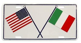 ITALY &amp; USA Flags License Plate - £10.31 GBP
