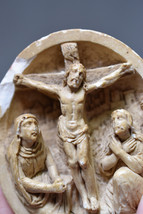 ⭐ antique Meerschaum sculpture ,ex voto,Crucifixion,crucifix,signed  Bloch - $74.25
