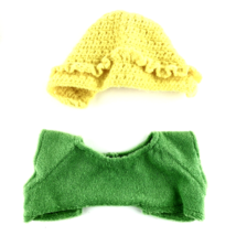 Cabbage Patch Kid  Clothes CPK Green Terry Cloth Top with Yellow Crotche... - £8.83 GBP