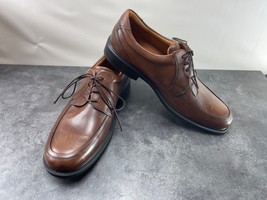 Ecco Oxford Men 10M Shoes Derby Brown Leather Comfort Lace Up Apron Toe ... - $37.44