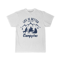 Mens Camping T-Shirt, Life is Better Around the Campfire Distressed Graphic Shor - £14.69 GBP+