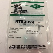 (6) NTE3024 ECG3024 Light Emitting Diode (LED) 5mm Green - Lot of 6 - $14.99