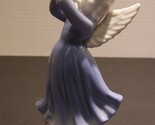 Inarco Blue Ceramic Angel with Horn Vintage Christmas HTF - $26.99