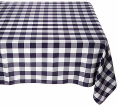 54&quot;x54&quot; - Navy Blue - 100%Polyester Restaurant Style Checkered Tablecloth - £20.43 GBP