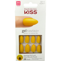 NEW Kiss Nails Gel Fantasy Press Glue Manicure Medium Gel Almond Matte Y... - $13.88