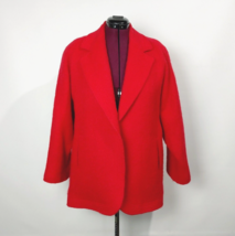 Vintage Women&#39;s Mayfair of California Red Mohair Buttonless Blazer Size L - $27.67