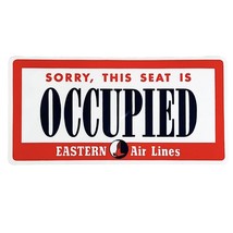 Vtg 1950&#39;s Eastern Airlines Original Occupied Ocupado Seat Sign Plastic 8&quot; x 4&quot; - £15.11 GBP
