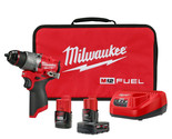 Milwaukee 3404-22 M12 FUEL 12V 1/2&quot; Cordless Li-Ion Hammer Drill/Driver Kit - £211.96 GBP