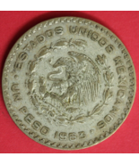 1963 Mexico Un 1 Peso .10 Silver Coin Morelos Estados Unidos Mexicanos G... - $9.99